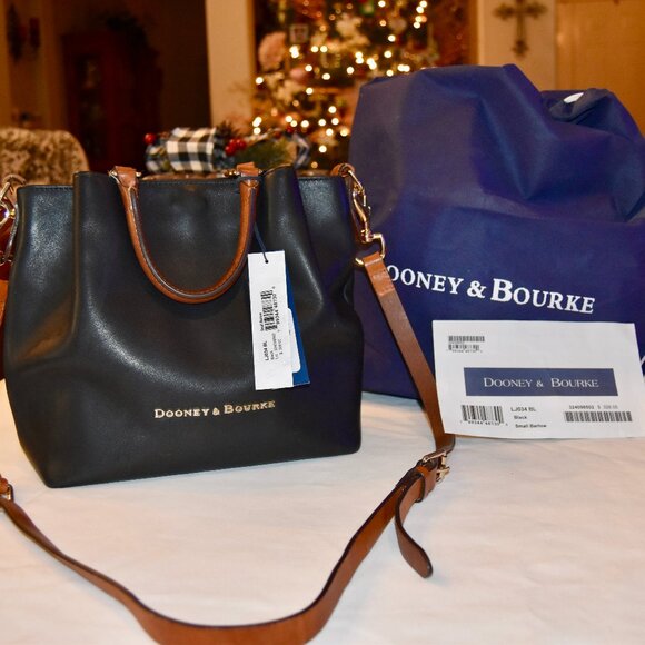Dooney Bourke Small City Barlow Genuine Leather- Black with Tan